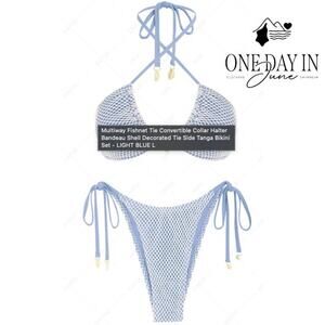 Zaful High Cut Tie Side Tie Back Bikini Swimsuit Size XL